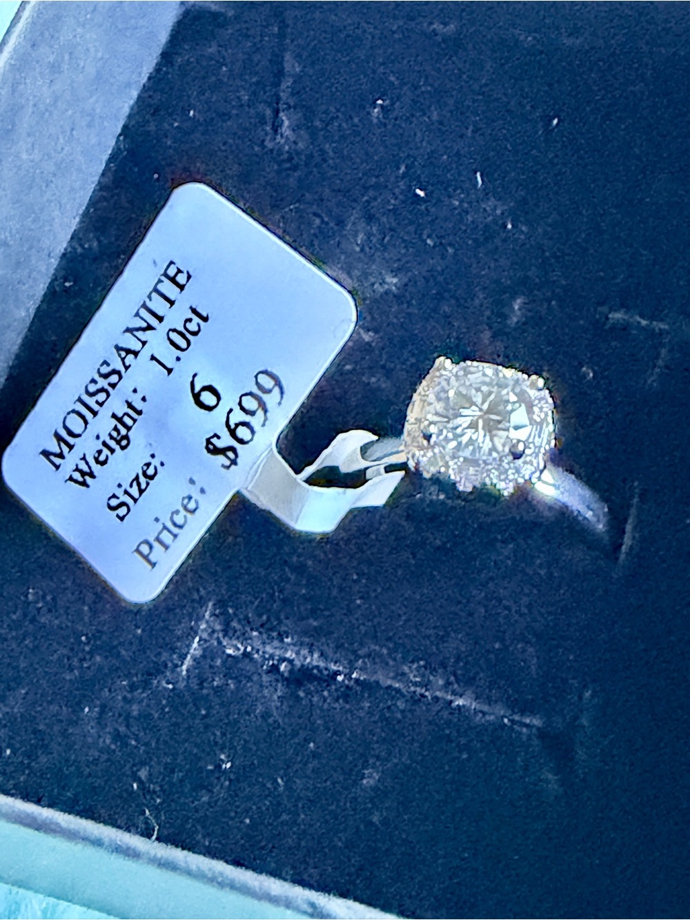 1.0ct Moissanite 925 Sterling Silver Ring Size 6 NWT - Picture 5 of 9